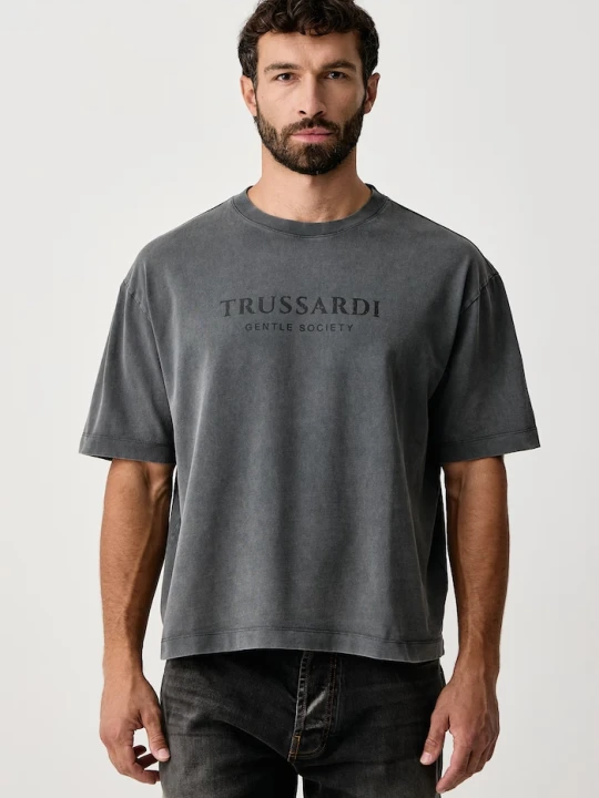 Zdjęcie produktu Trussardi T-shirt męski bawełniany szary