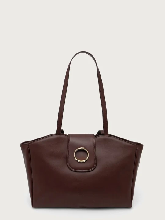Zdjęcie produktu Trussardi torebka shopper damska skórzana brązowy