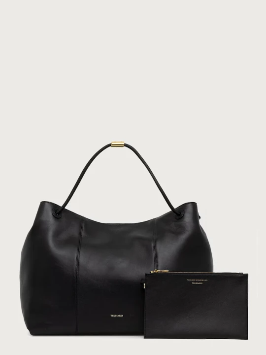 Zdjęcie produktu Trussardi torebka shopper damska skórzana czarny