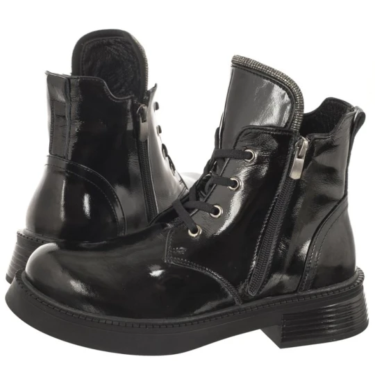 Zdjęcie produktu Trzewiki Czarne Lakierowane 0032322 43 Black (VE740-a) Venezia
