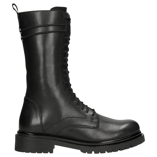 Zdjęcie produktu Czarne skórzane trzewiki biker zapinane na zamek 64130-51 Wojas