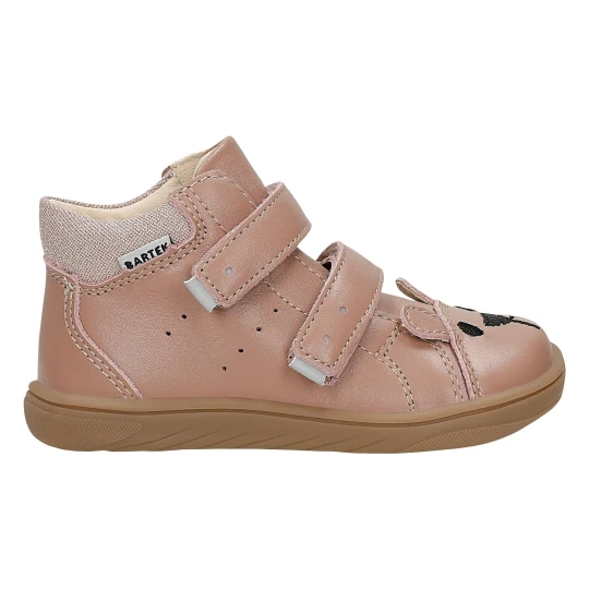 Zdjęcie produktu Różowe skórzane trampki barefoot dla dziewczynki 86319-85 Bartek