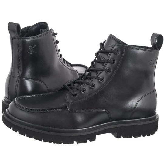 Zdjęcie produktu Trzewiki Eva Boot Mid Laceup Unform Dress Triple Black YM0YM01073 0GJ (CK558-a) Calvin Klein