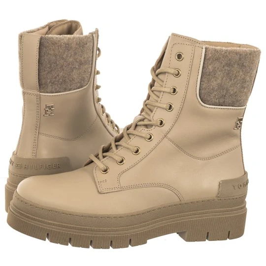Zdjęcie produktu Trzewiki Feminine Felt Lace Up Bootie Merino FW0FW07500 ABO (TH928-a) Tommy Hilfiger