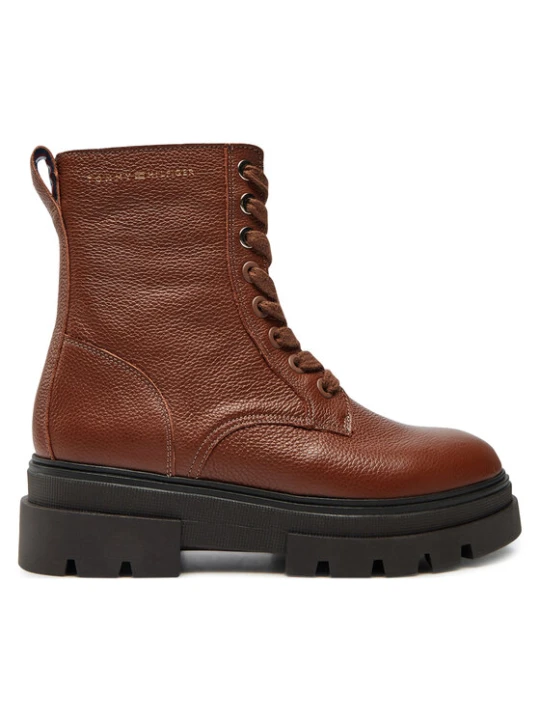 Zdjęcie produktu Trzewiki Tommy Hilfiger Bicolor Leather Lace-Up FW0FW08160 Brązowy