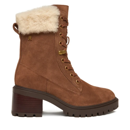 Zdjęcie produktu Trzewiki Tommy Hilfiger Th Shearling Lace Up Boot FW0FW08999 Brązowy