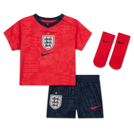 Zdjęcie produktu Trzyczęściowy strój do piłki nożnej dla niemowląt i maluchów Nike Anglia Stadium 2026 (wersja wyjazdowa) – replika - Czerwony