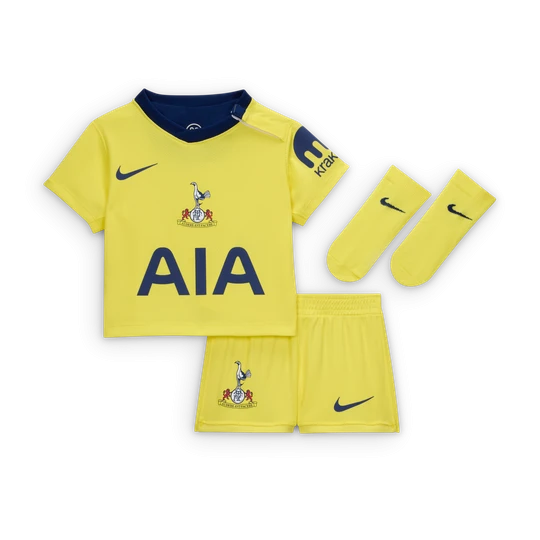 Zdjęcie produktu Trzyczęściowy strój piłkarski dla niemowląt i maluchów Nike Total 90 Tottenham Hotspur 2025 / 2026 (wersja trzecia) – replika - Żółty