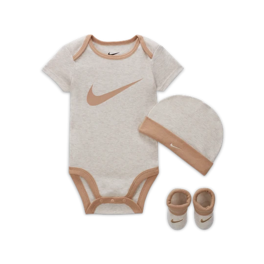 Zdjęcie produktu Trzyczęściowy zestaw dla niemowląt Swoosh Nike - Brązowy