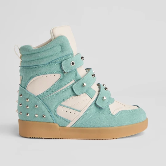 Zdjęcie produktu Turkusowo-białe sneakersy na koturnie House turkusowy
