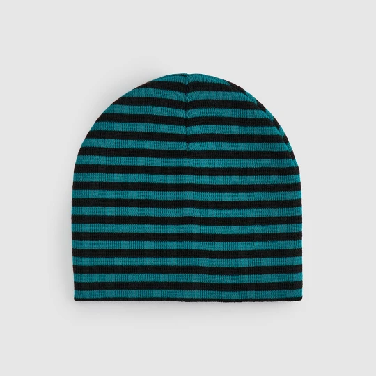Zdjęcie produktu Turkusowo-czarna czapka beanie w paski House turkusowy