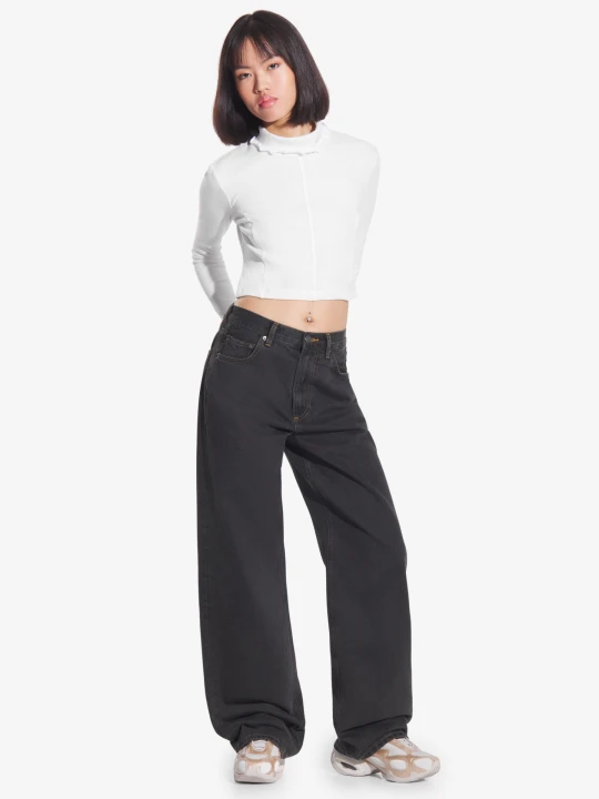 Zdjęcie produktu Turtleneck Ribbed longsleeve damski biały PROSTO.