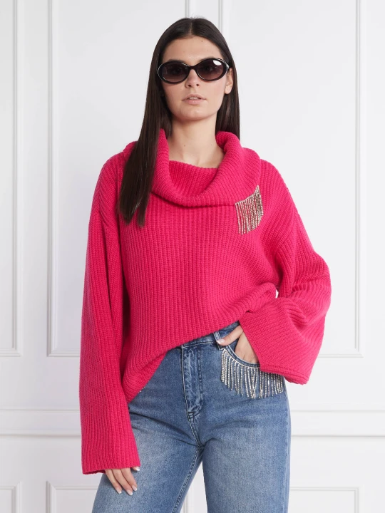 Zdjęcie produktu Twinset Actitude Sweter | Relaxed fit | z dodatkiem wełny różowy