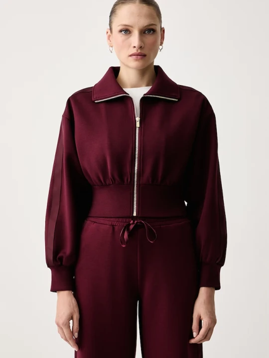 Zdjęcie produktu Twinset bluza rozpinana damska z wiskozą bordowy