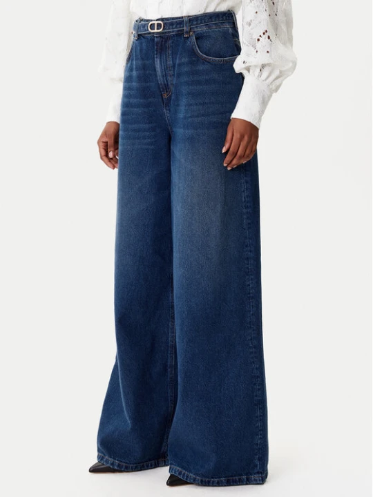 Zdjęcie produktu TWINSET Jeansy 252TP2540 Granatowy Wide Leg