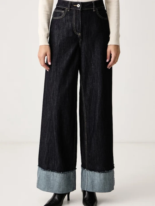Zdjęcie produktu Twinset jeansy bootcut damskie granatowy