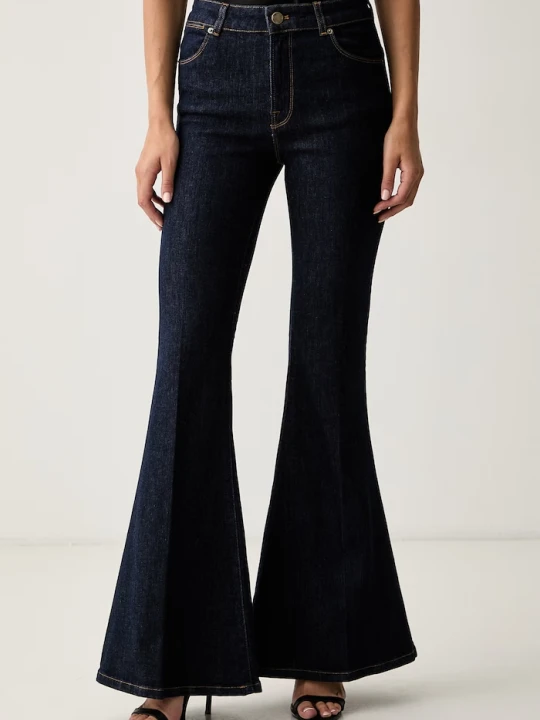 Zdjęcie produktu Twinset jeansy flare damskie granatowy