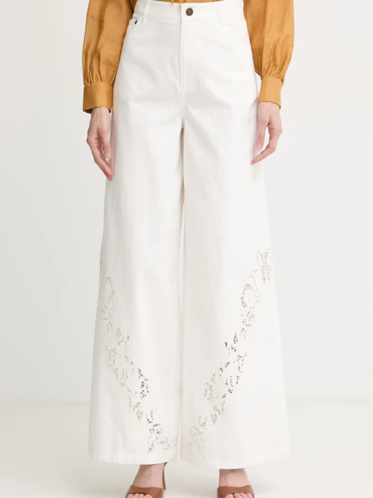 Zdjęcie produktu Twinset jeansy wide leg damskie biały