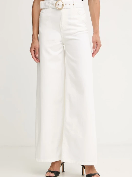 Zdjęcie produktu Twinset jeansy wide leg damskie beżowy