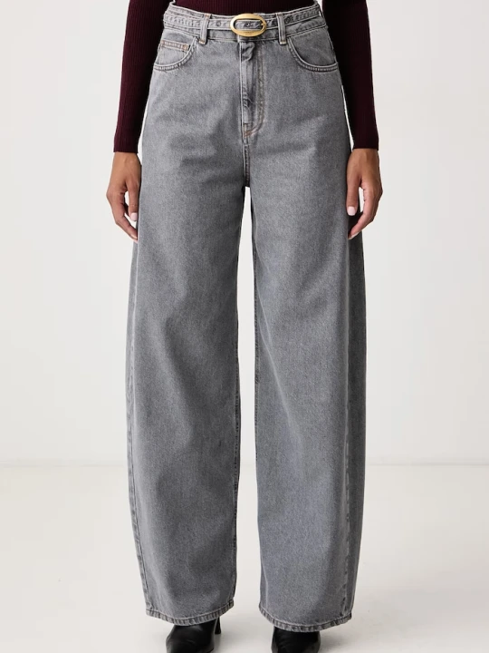 Zdjęcie produktu Twinset jeansy wide leg damskie szary
