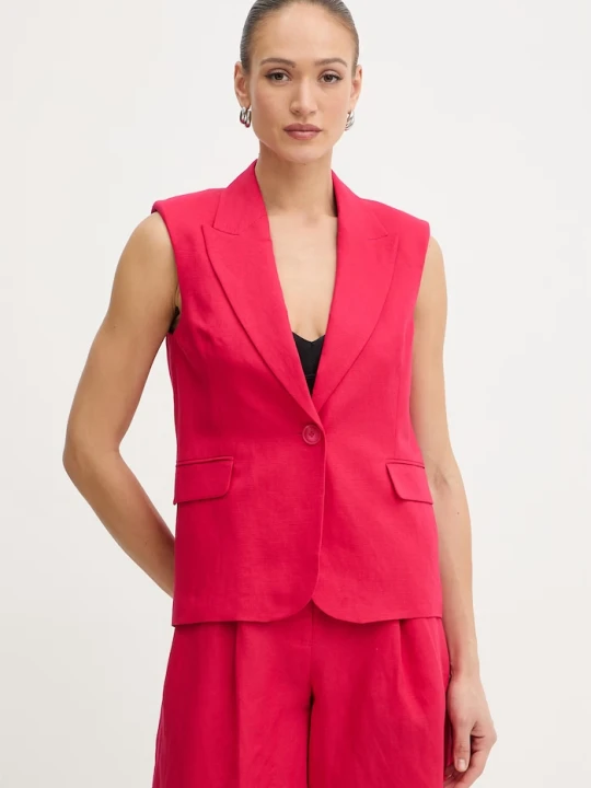 Zdjęcie produktu Twinset kamizelka damska z lnem różowy