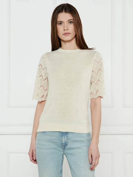 Zdjęcie produktu TWINSET Lniany sweter | Regular Fit beżowy