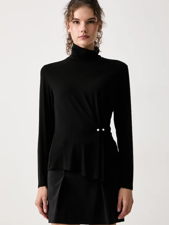 Zdjęcie produktu Twinset longsleeve damski z lyocellem czarny