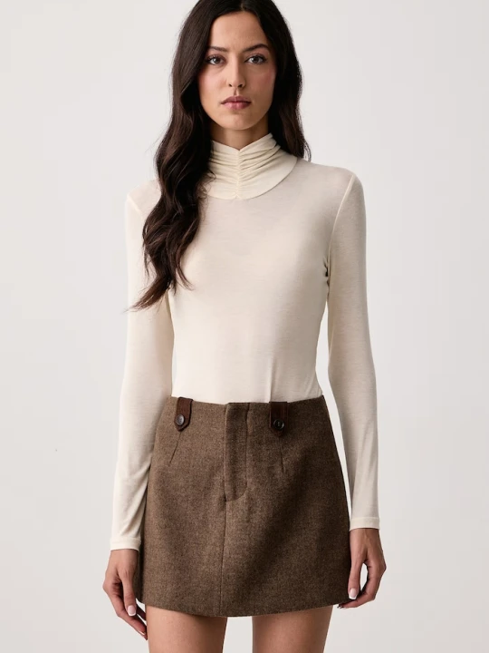 Zdjęcie produktu Twinset longsleeve damski z wiskozą beżowy