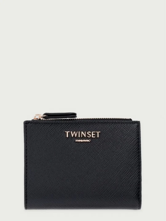 Zdjęcie produktu Twinset portfel z imitacji skóry czarny