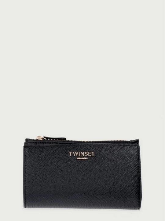Zdjęcie produktu Twinset portfel z imitacji skóry czarny
