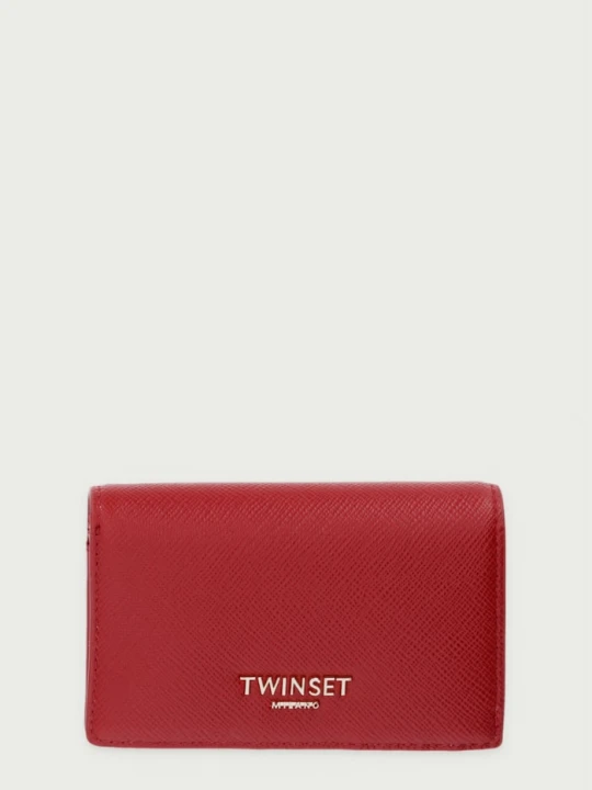 Zdjęcie produktu Twinset portfel z imitacji skóry czerwony