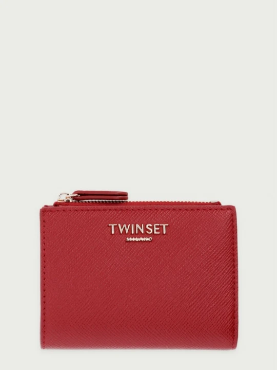 Zdjęcie produktu Twinset portfel z imitacji skóry czerwony