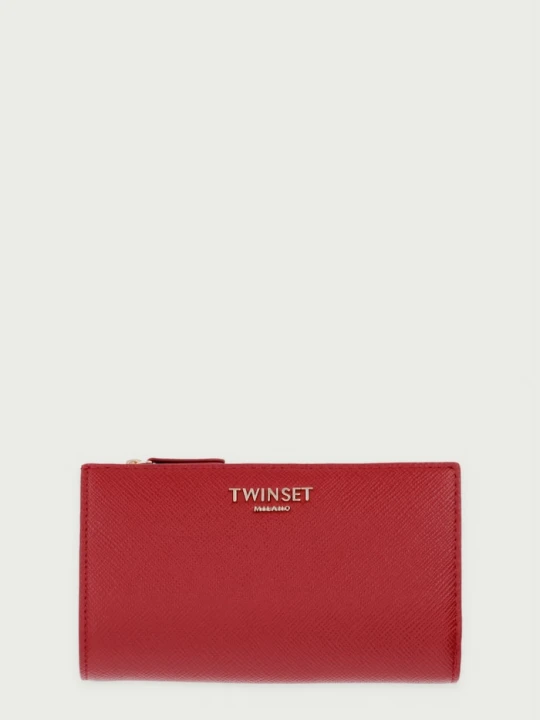 Zdjęcie produktu Twinset portfel z imitacji skóry czerwony