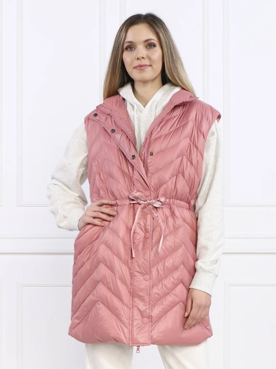 Zdjęcie produktu TWINSET Puchowy bezrękawnik | Regular Fit pudrowy róż