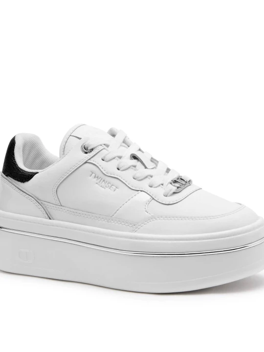 Zdjęcie produktu TWINSET Skórzane sneakersy biały