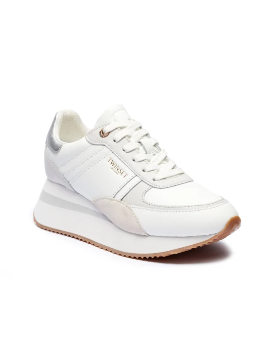 Zdjęcie produktu TWINSET Skórzane sneakersy biały