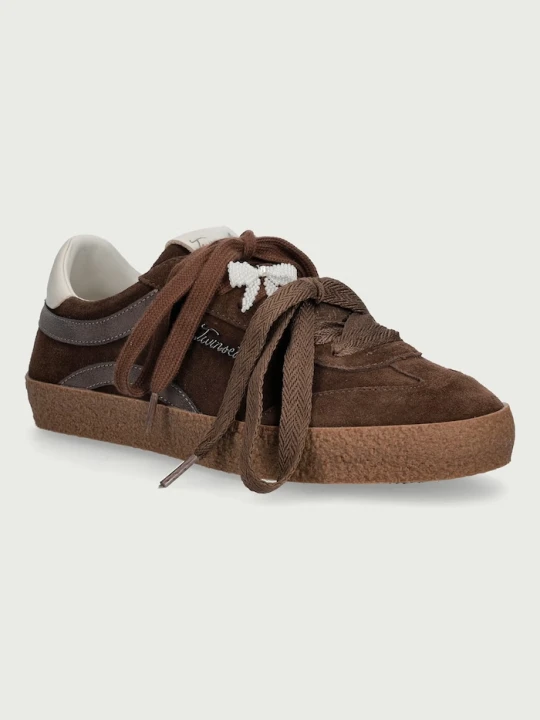 Zdjęcie produktu Twinset sneakersy damskie skórzane brązowy