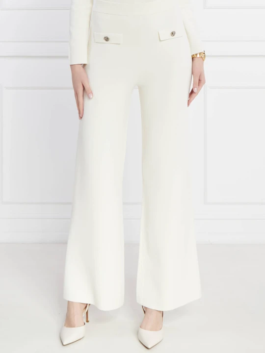 Zdjęcie produktu TWINSET Spodnie dzianinowe | Palazzo | high waist kremowy