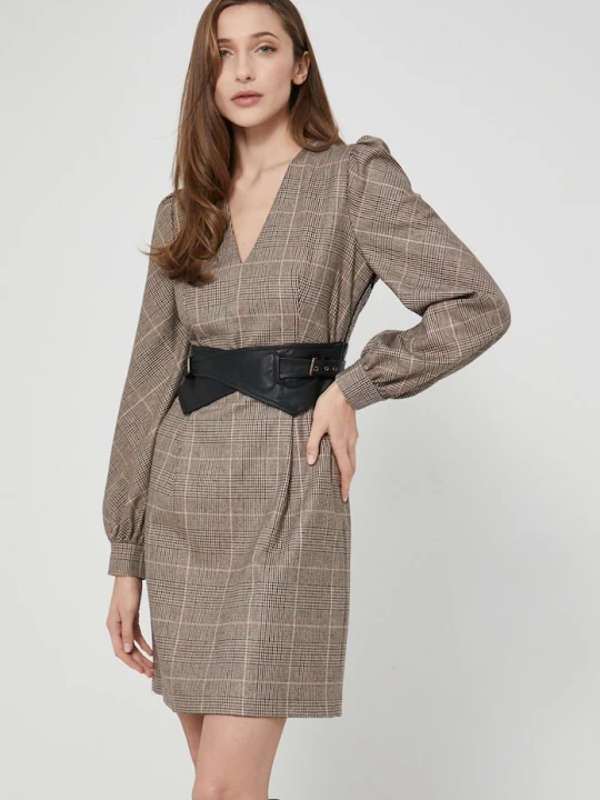 Zdjęcie produktu Twinset Sukienka z domieszką wełny brązowy