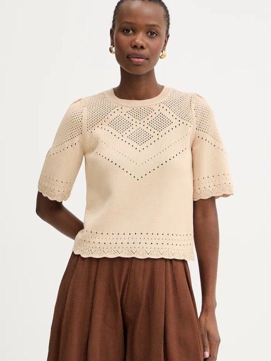 Zdjęcie produktu Twinset sweter damski bawełniany beżowy