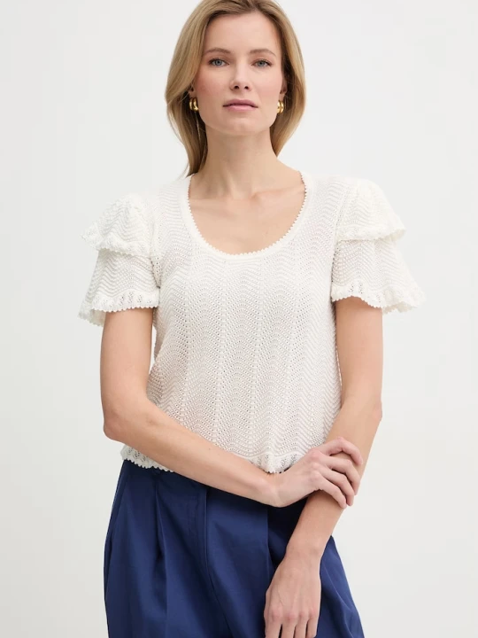 Zdjęcie produktu Twinset sweter damski bawełniany beżowy