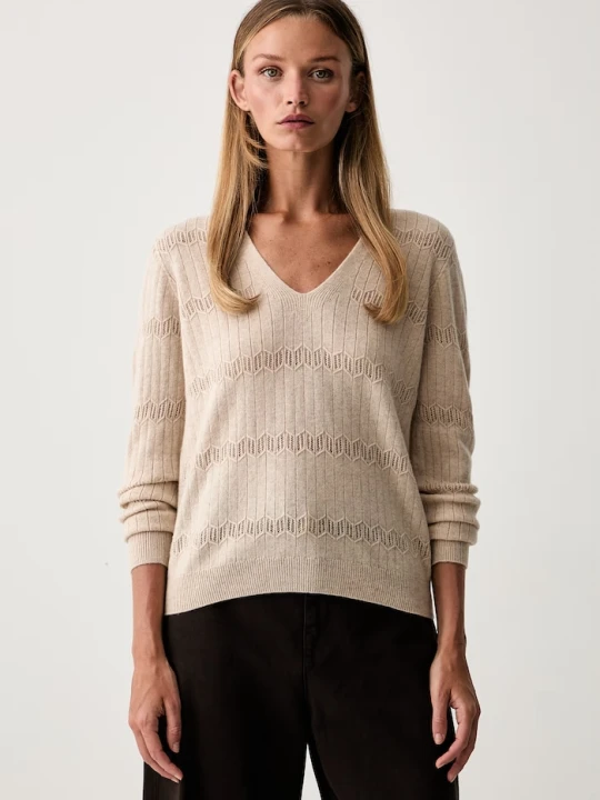 Zdjęcie produktu Twinset sweter damski wełniany beżowy
