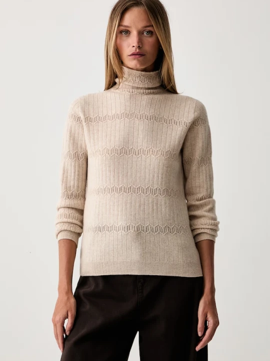 Zdjęcie produktu Twinset sweter damski wełniany beżowy