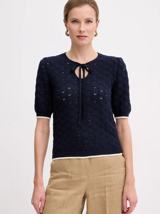 Zdjęcie produktu Twinset sweter damski z bawełną granatowy