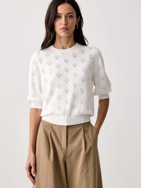 Zdjęcie produktu Twinset sweter damski z dodatkiem kaszmiru biały