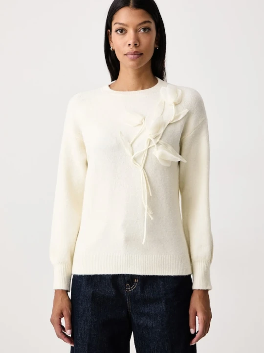 Zdjęcie produktu Twinset sweter damski z dodatkiem wełny beżowy