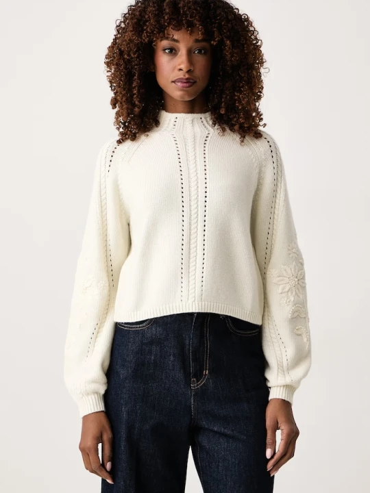 Zdjęcie produktu Twinset sweter damski z dodatkiem wełny beżowy