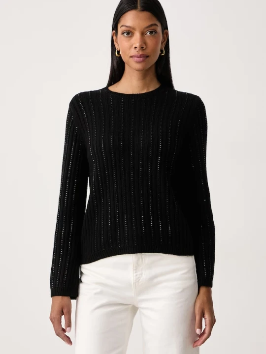 Zdjęcie produktu Twinset sweter damski z dodatkiem wełny czarny