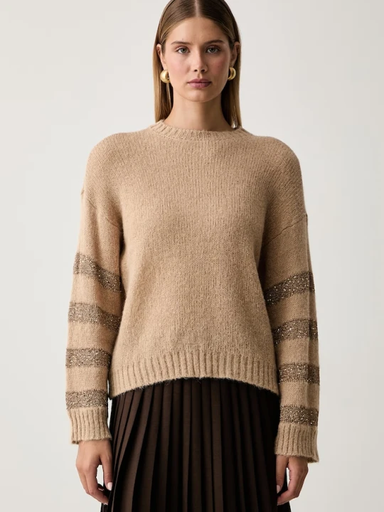Zdjęcie produktu Twinset sweter damski z wełną beżowy