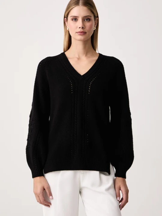 Zdjęcie produktu Twinset sweter damski z wełną czarny